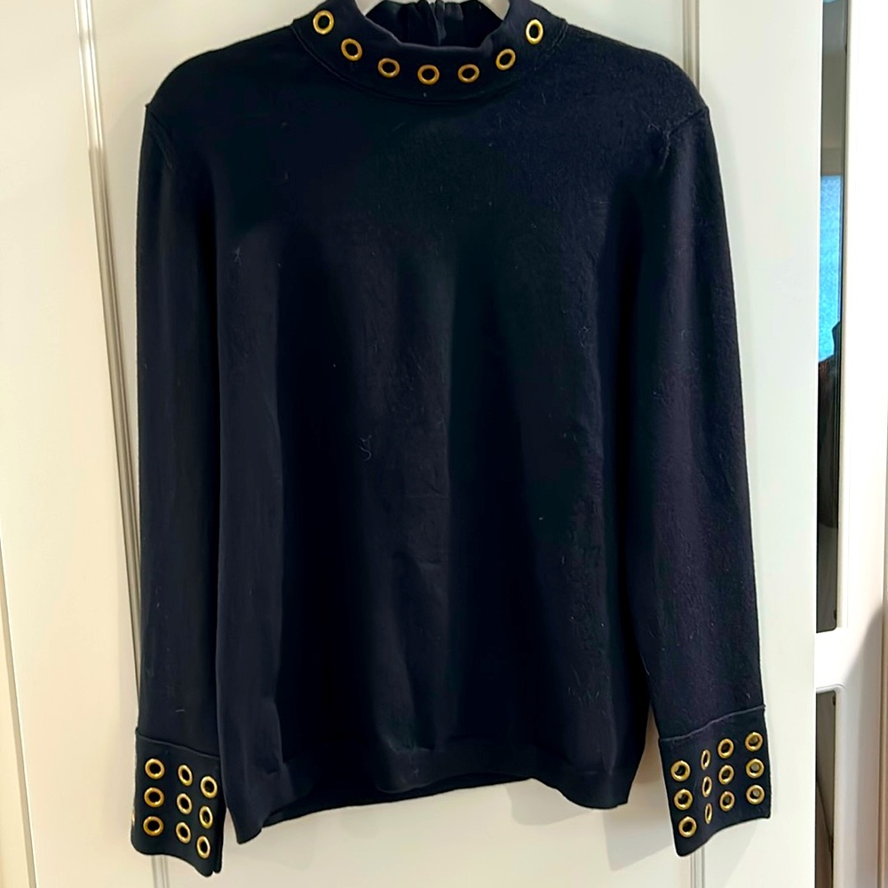 Tory Burch Merino Wool Mock Neck Sweater